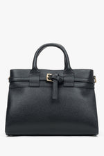 Women's Small Black Satchel Handbag made of Premium Italian Genuine Leather Estro ER00118334.