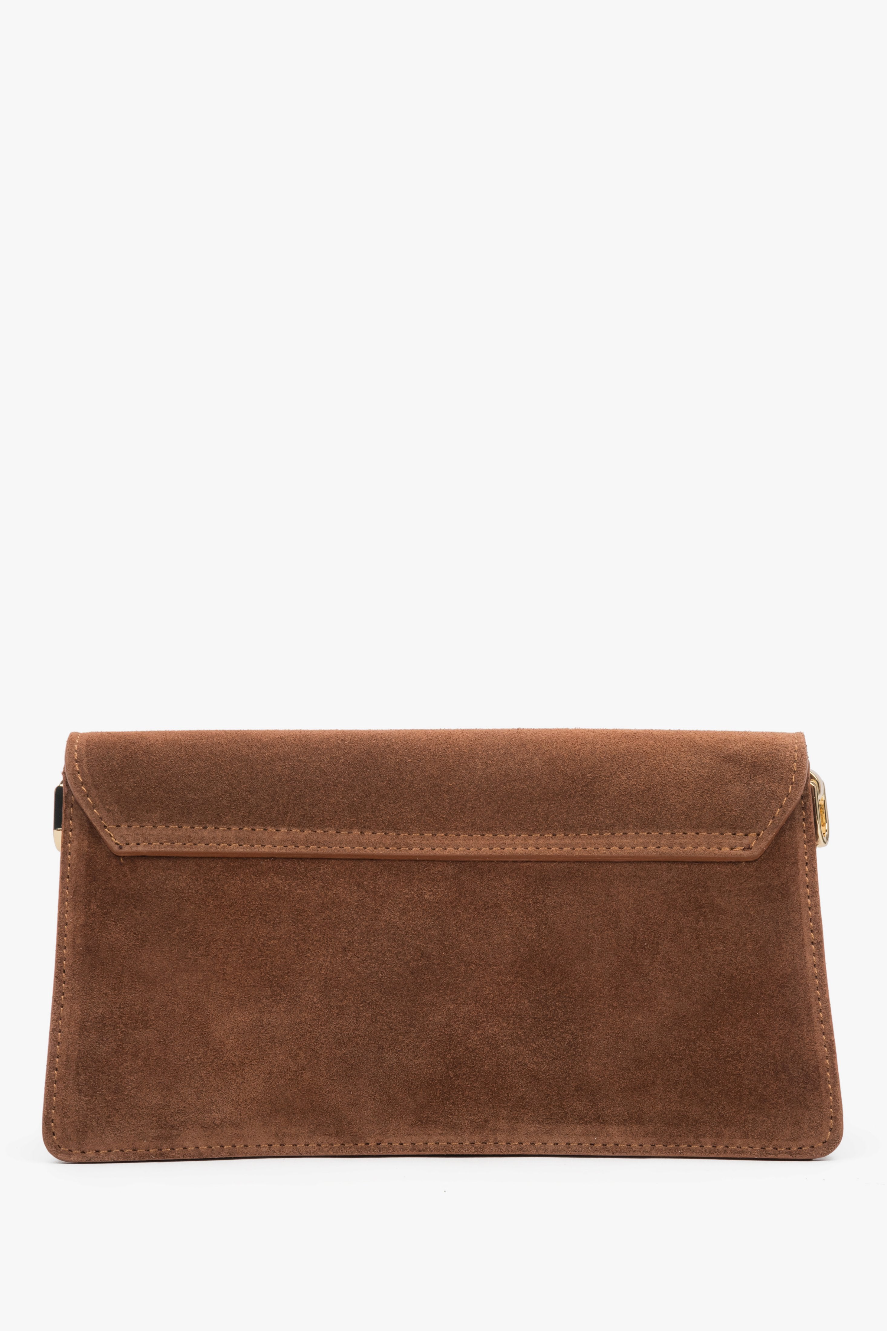 Women's brown shoulder bag made of Premium Italian Genuine Velour Estro ER00118341.
