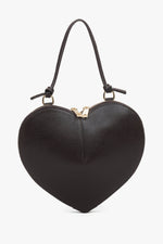 Women's Small Dark Brown Leather Heart-Shaped Bag Estro ER00118339.