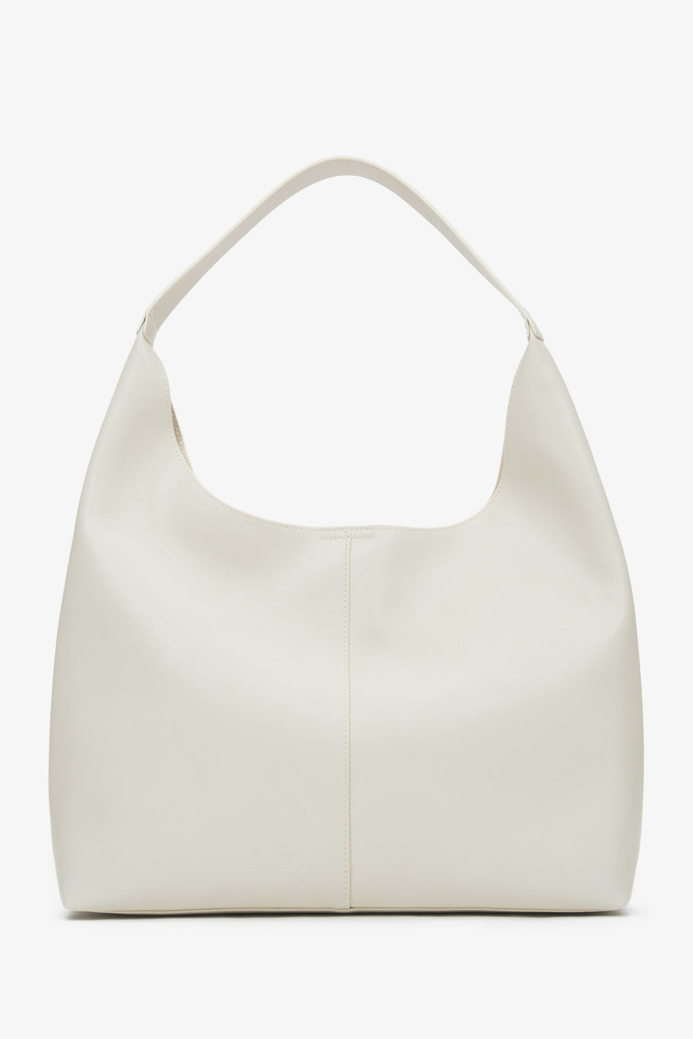 Women's Light Beige Shopper Bag made of Genuine Leather Estro ER00116832.