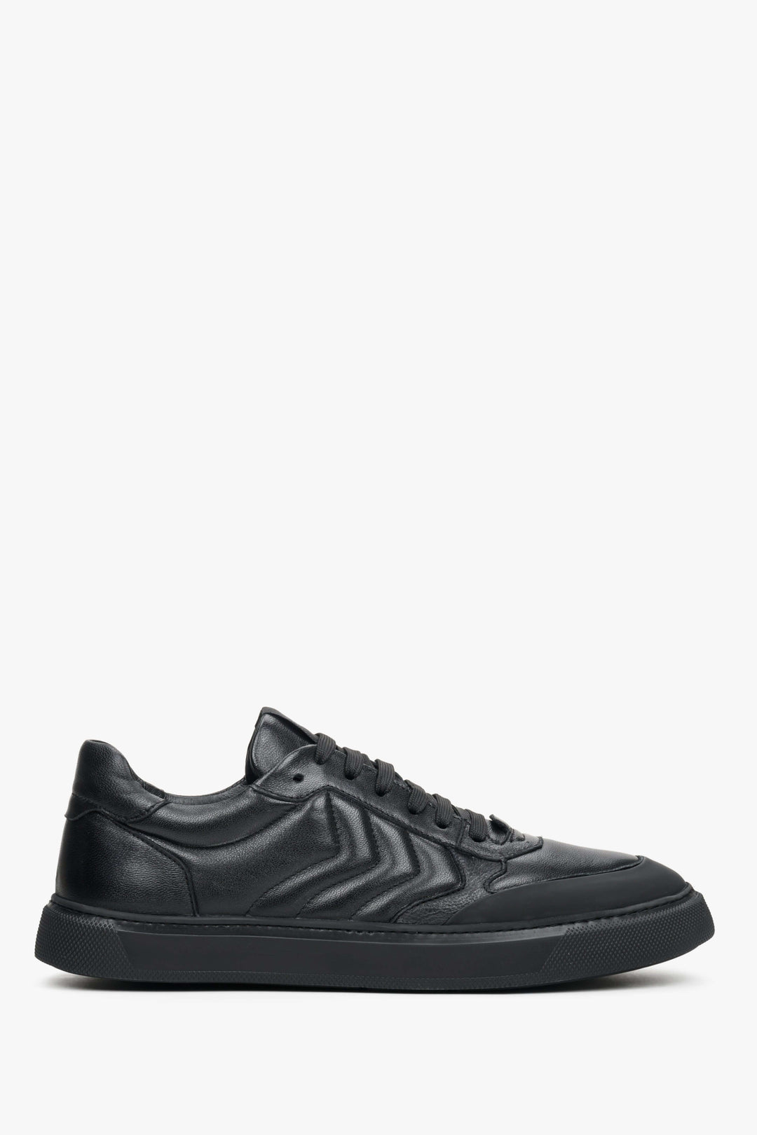 Men's Black Sneakers made of Genuine Leather Estro ER00111760.
