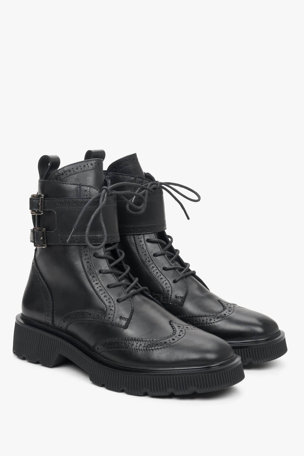 Women's Black Boots made of Genuine Leather Estro ER00111937.