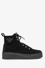 Women's Black High-top Sneakers with Insulation made of Genuine Suede Estro ER00111764.