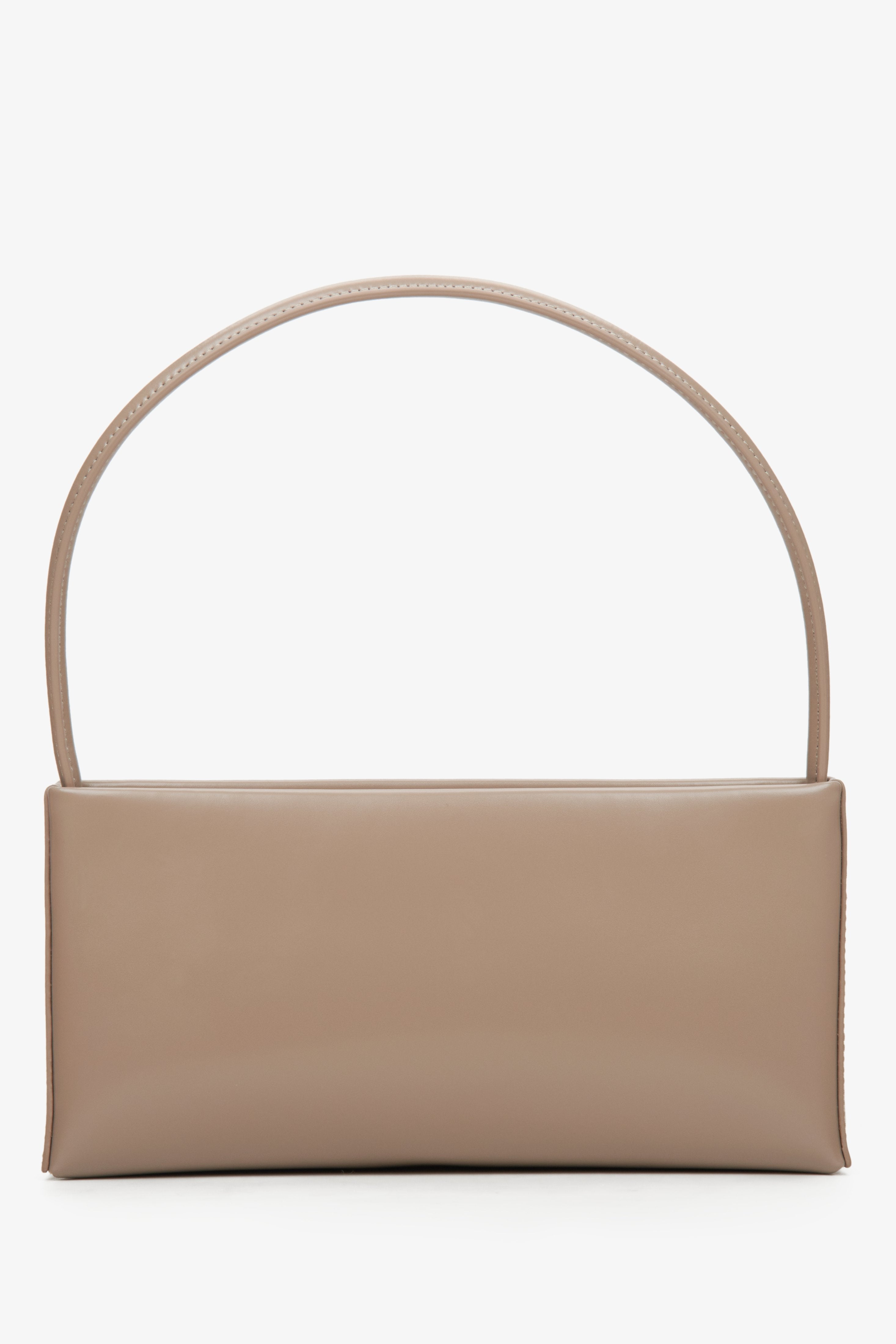 Sand beige leather women's handbag - reverse.