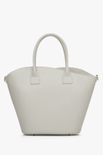 Women's Grey Premium Italian Leather Shopper Bag Estro ER00115073.