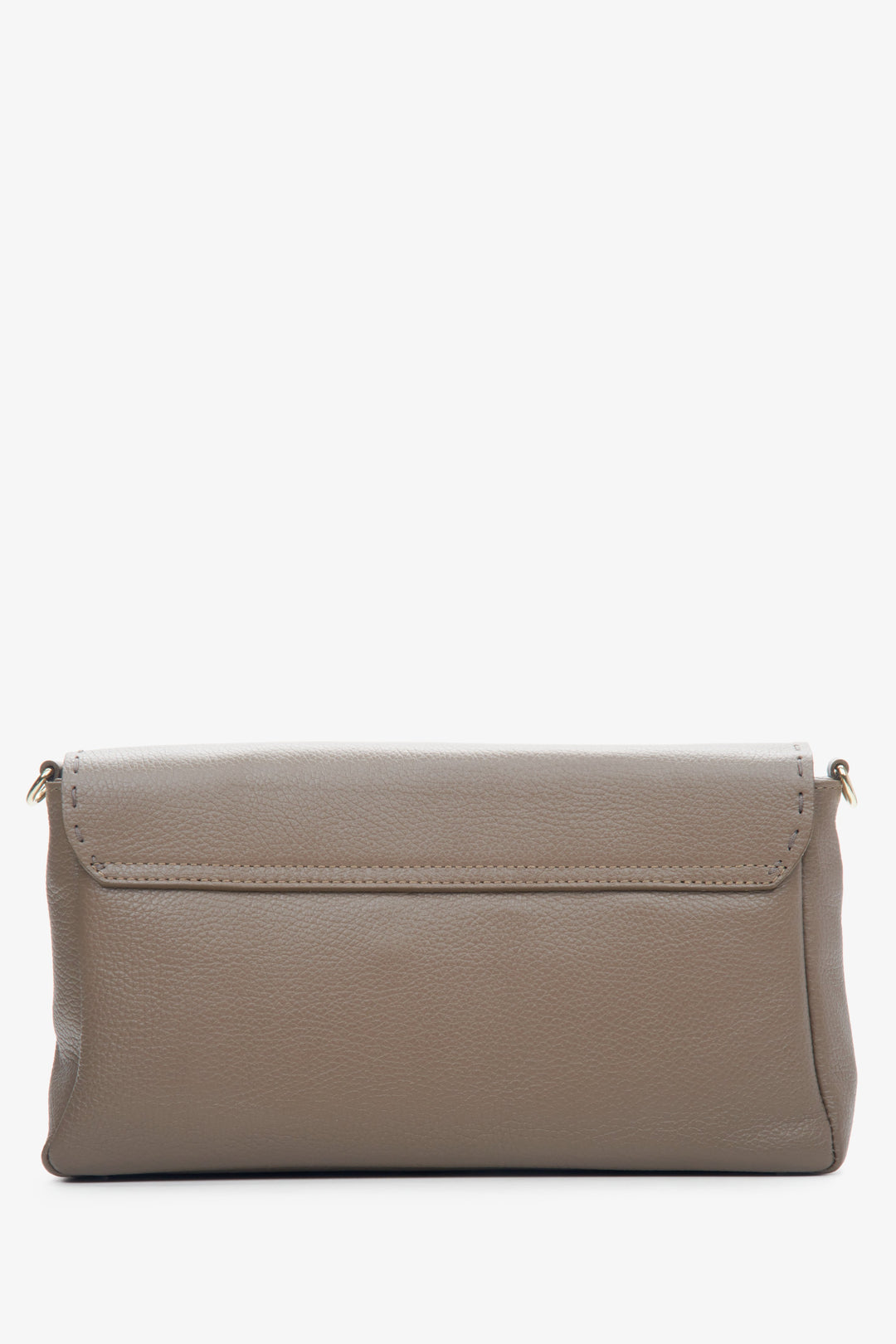 Women's small grey and beige handbag made of genuine leather by Estro - back view.