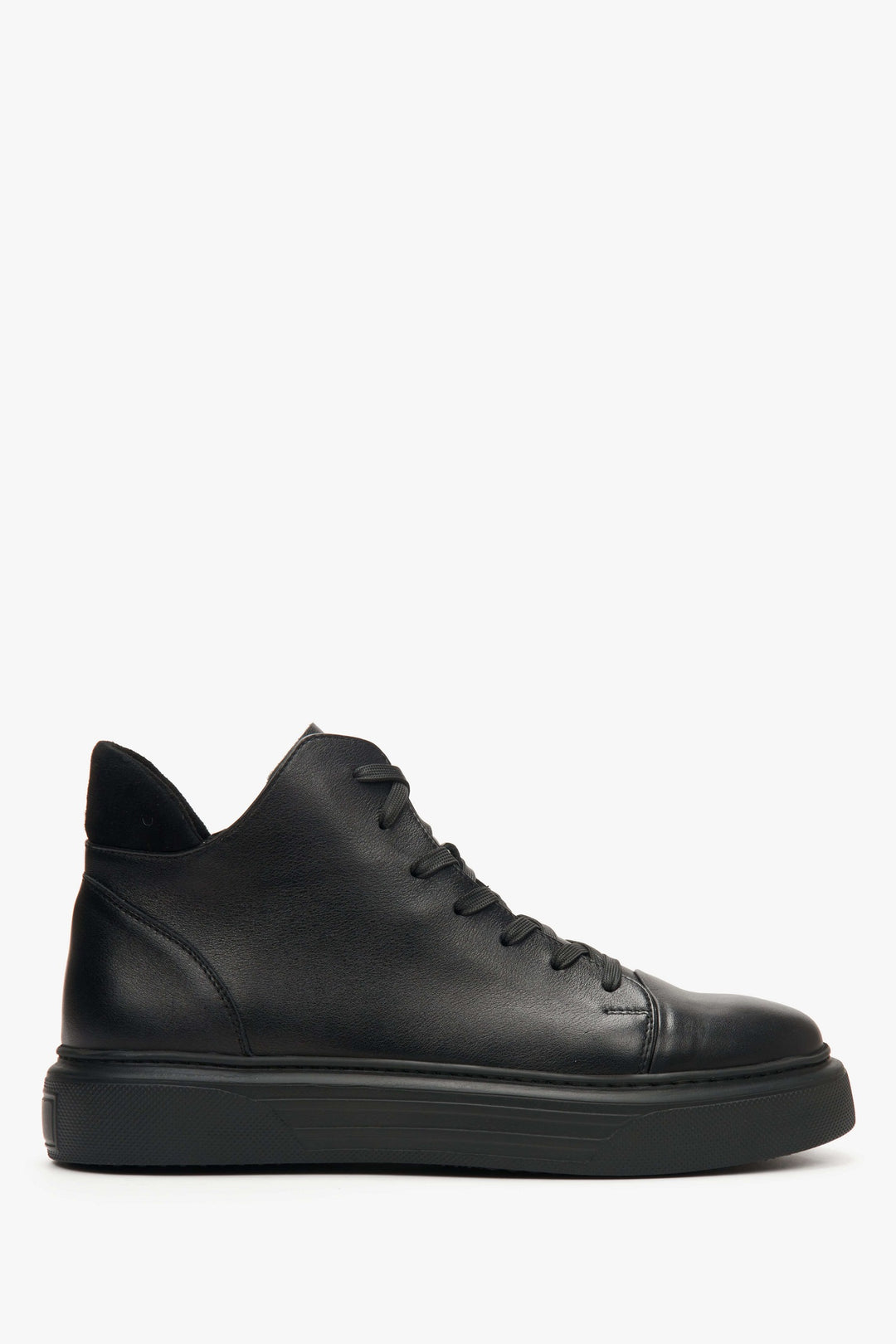 Men's Winter Boots in Black made of Genuine Leather Estro ER00112033.
