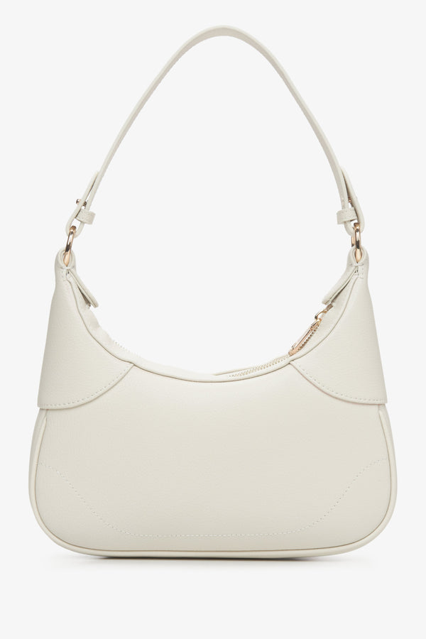 Women's cream beige shoulder bag Estro - reverse.