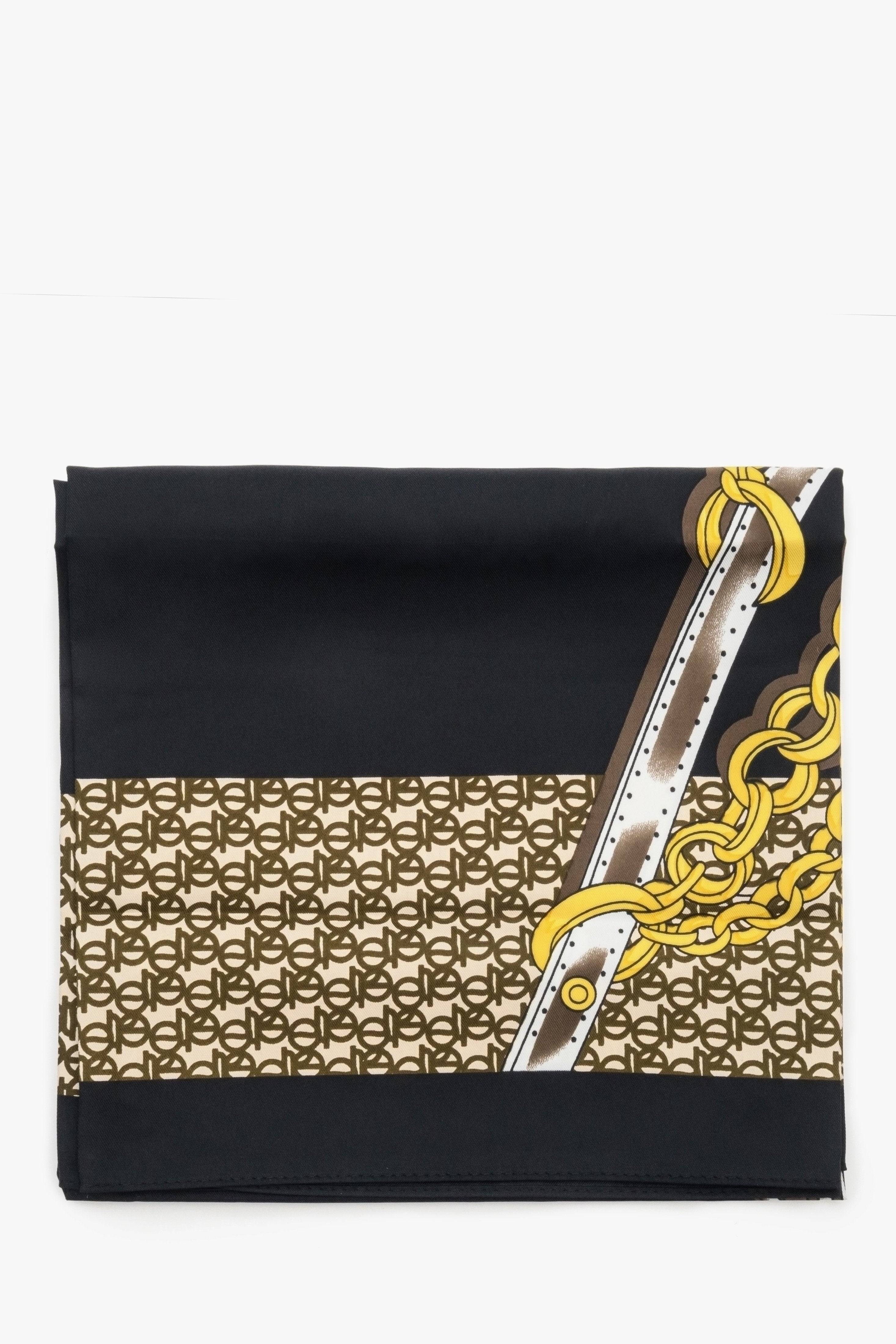 Soft women's neckerchief in black and gold.