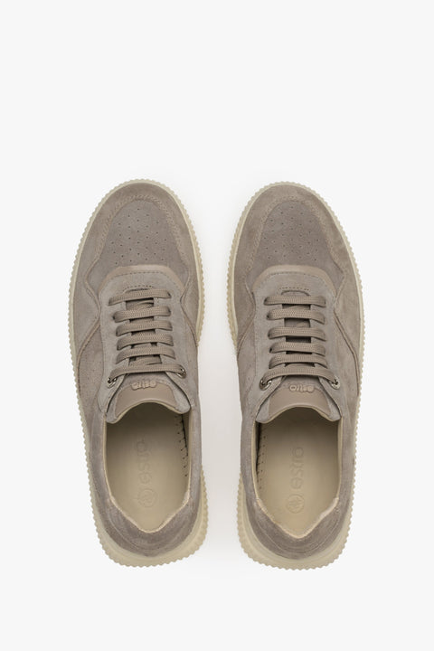 Estro women's grey-beige sneakers - top view presentation of the model.