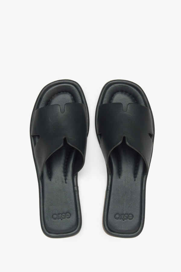 Women's black slide sandals Estro.