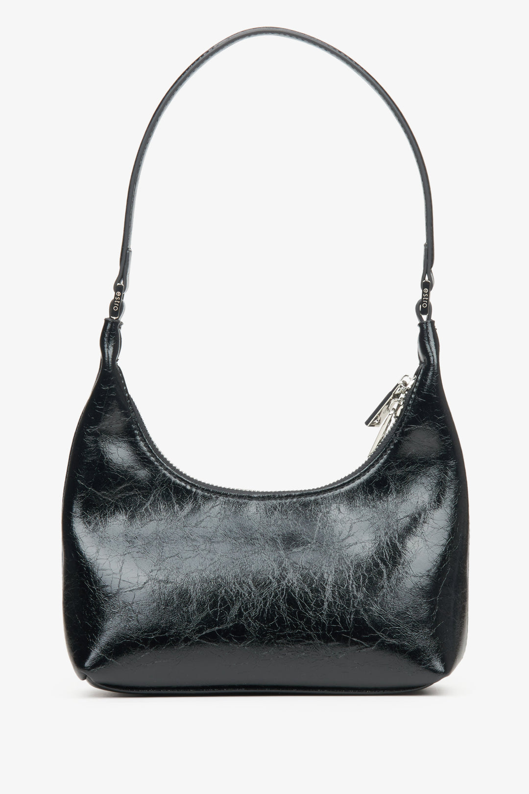 Shiny black women's handbag Estro.