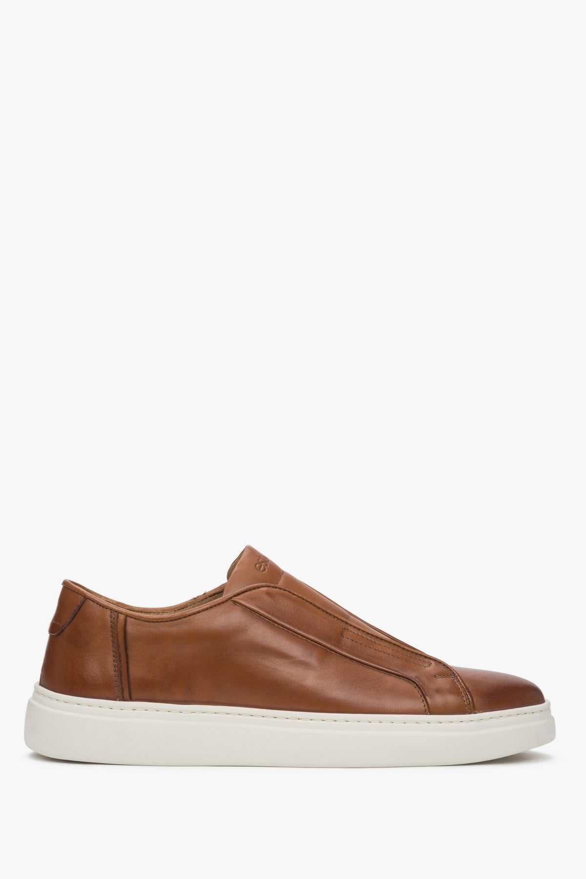 Men's Brown Low-Top Sneakers made of Italian Genuine Leather Estro ER00117292.