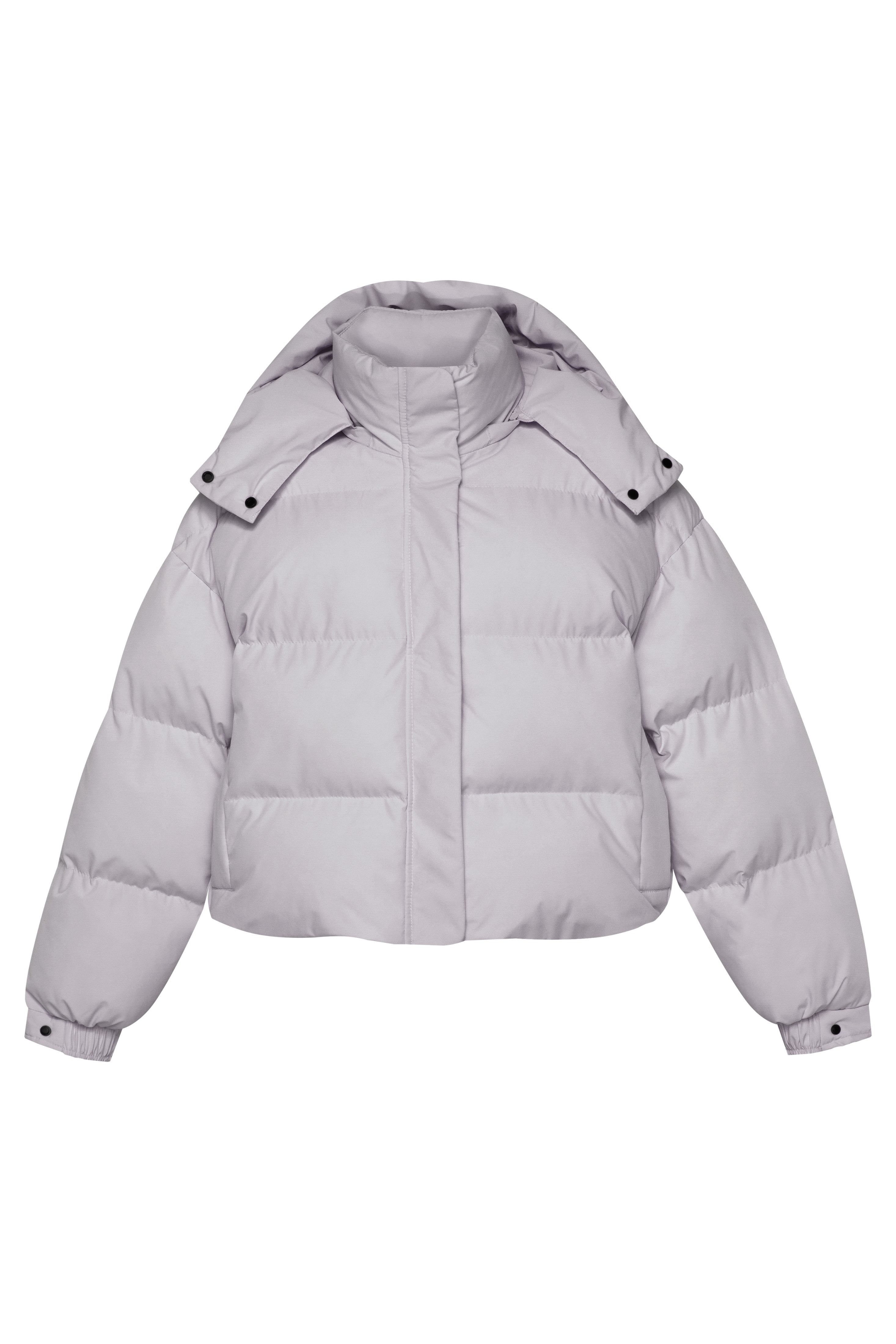 Grey women's puffer jacket by Estro - packshot.