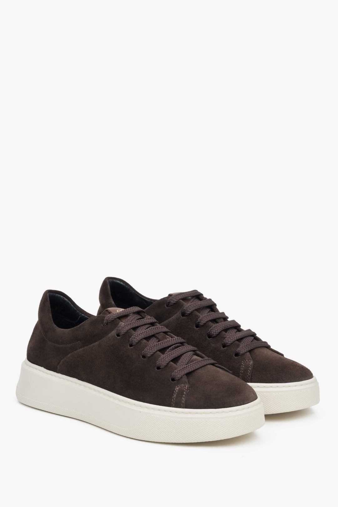 Women's dark brown velour sneakers Estro.