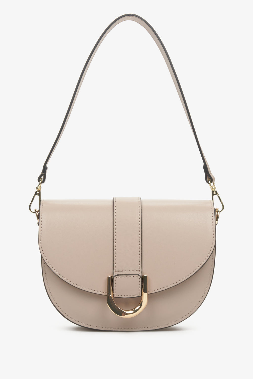 Women's Beige Handbag made from Genuine Leather Estro ER00112539.