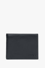 Men's Compact Folding Black Wallet made of Genuine Leather Estro ER00116309