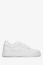 Mid-Season White Leather Women's Sneakers Estro ER00112655