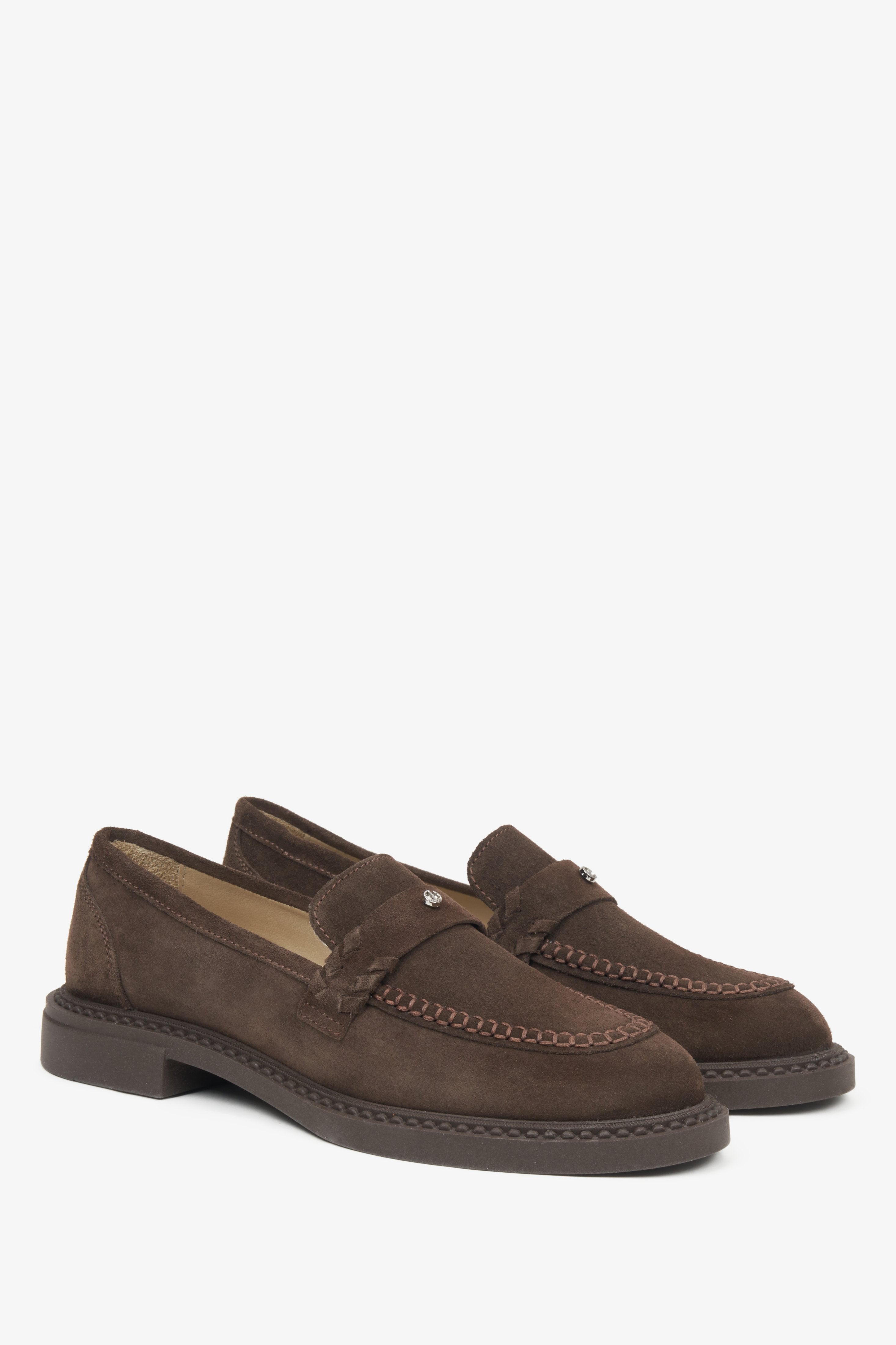 Dark brown women's loafers Estro.