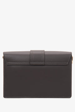 Elegant women's dark brown bag - reverse.