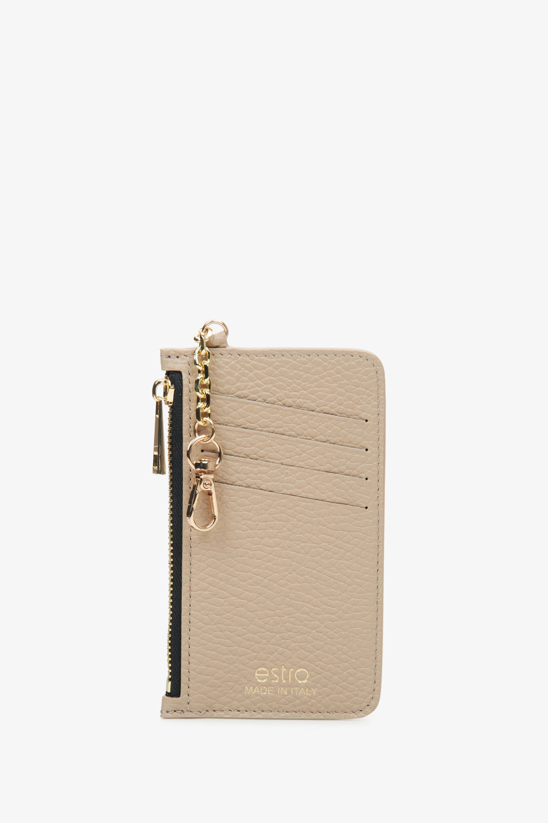 Women's Compact Beige Wallet made of Genuine Italian Leather Estro ER00115020.