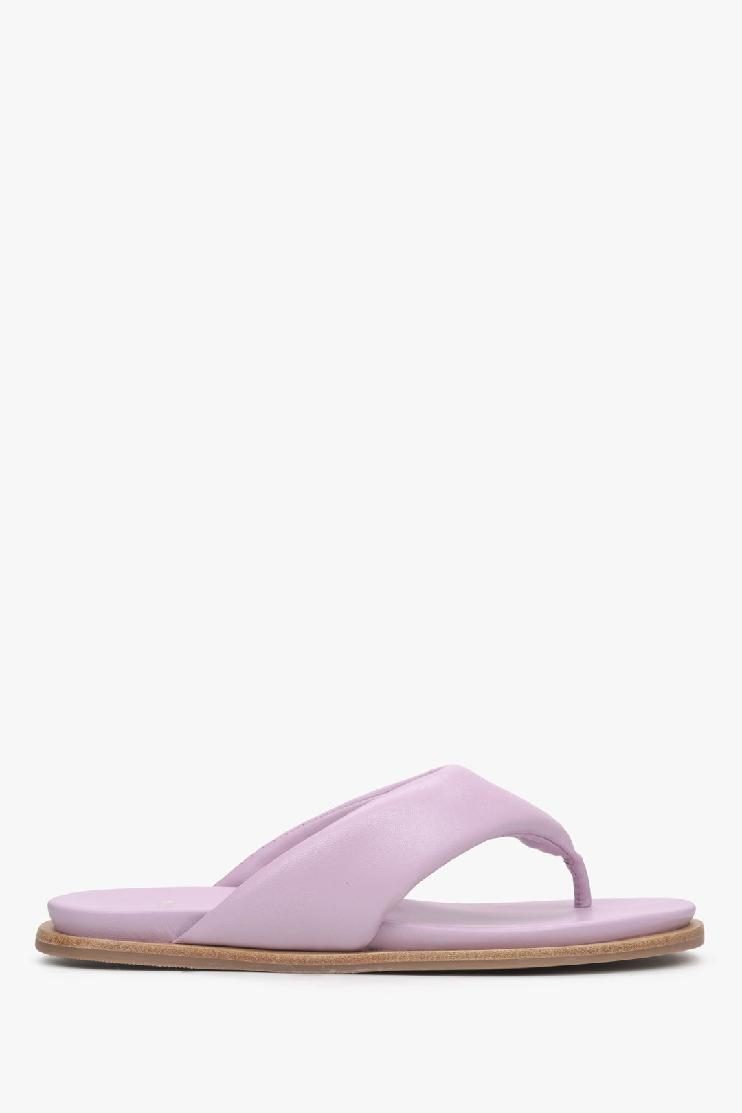 Women's Lilac Leather Thong Slide Sandals Estro ER00115209
