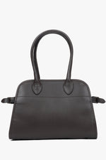 Convenient dark brown women's satchel handbag, made of premium Italian leather, from the Estro brand.