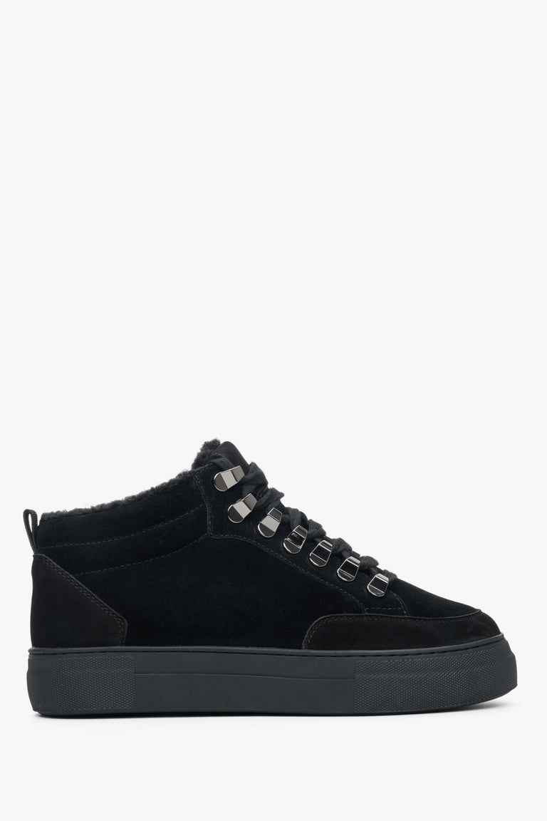 Women's Black Sneakers made of Genuine Nubuck Estro ER00112204.