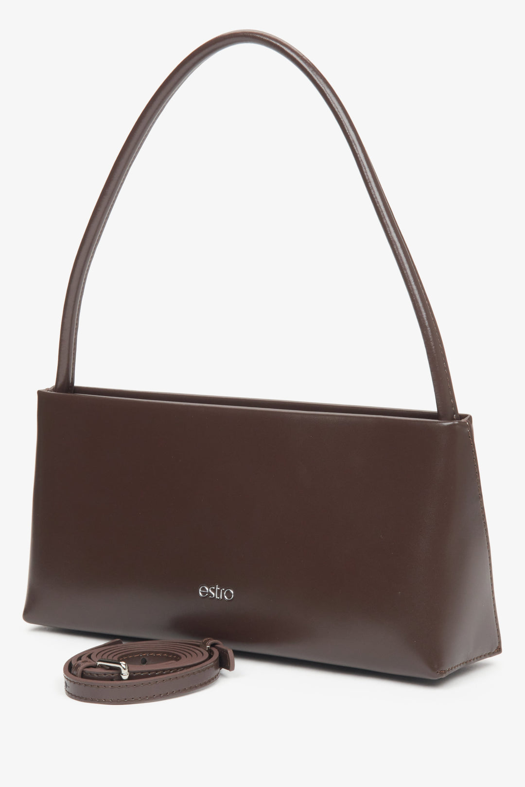 Women's dark brown genuine leather bag by Estro.