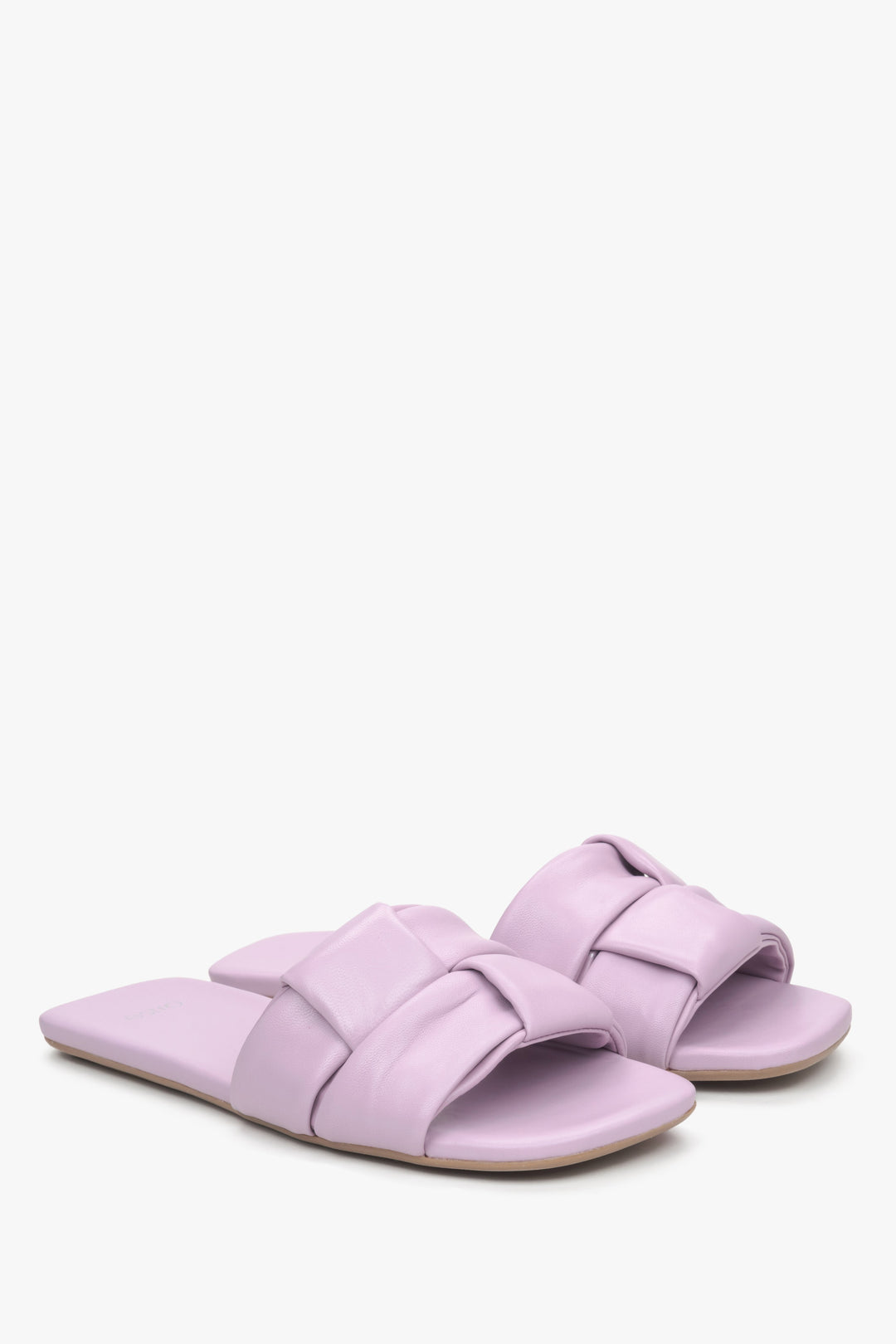 Lilac Patch Leather Slide Sandals for Women