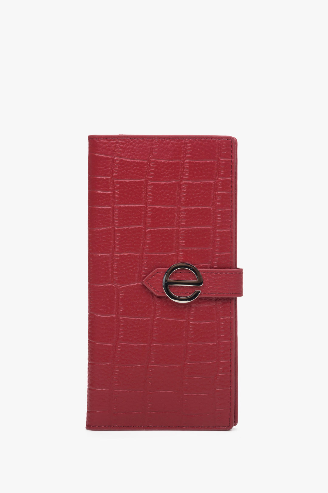 Women's Continental Red Wallet made of Genuine Leather with Gold Details Estro ER00113917.