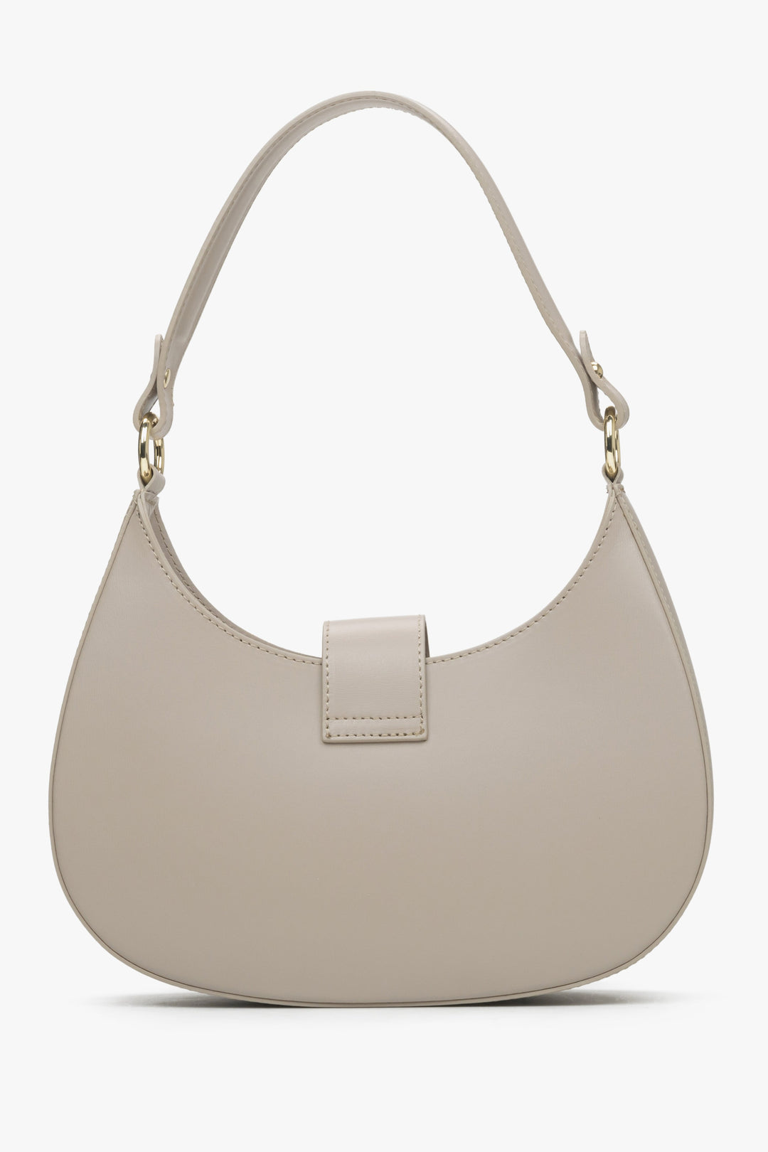 Estro women's leather handbag in beige colour - reverse side.