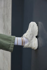 Women's Beige Sneakers with a Chunky Sole Estro ER00112600.