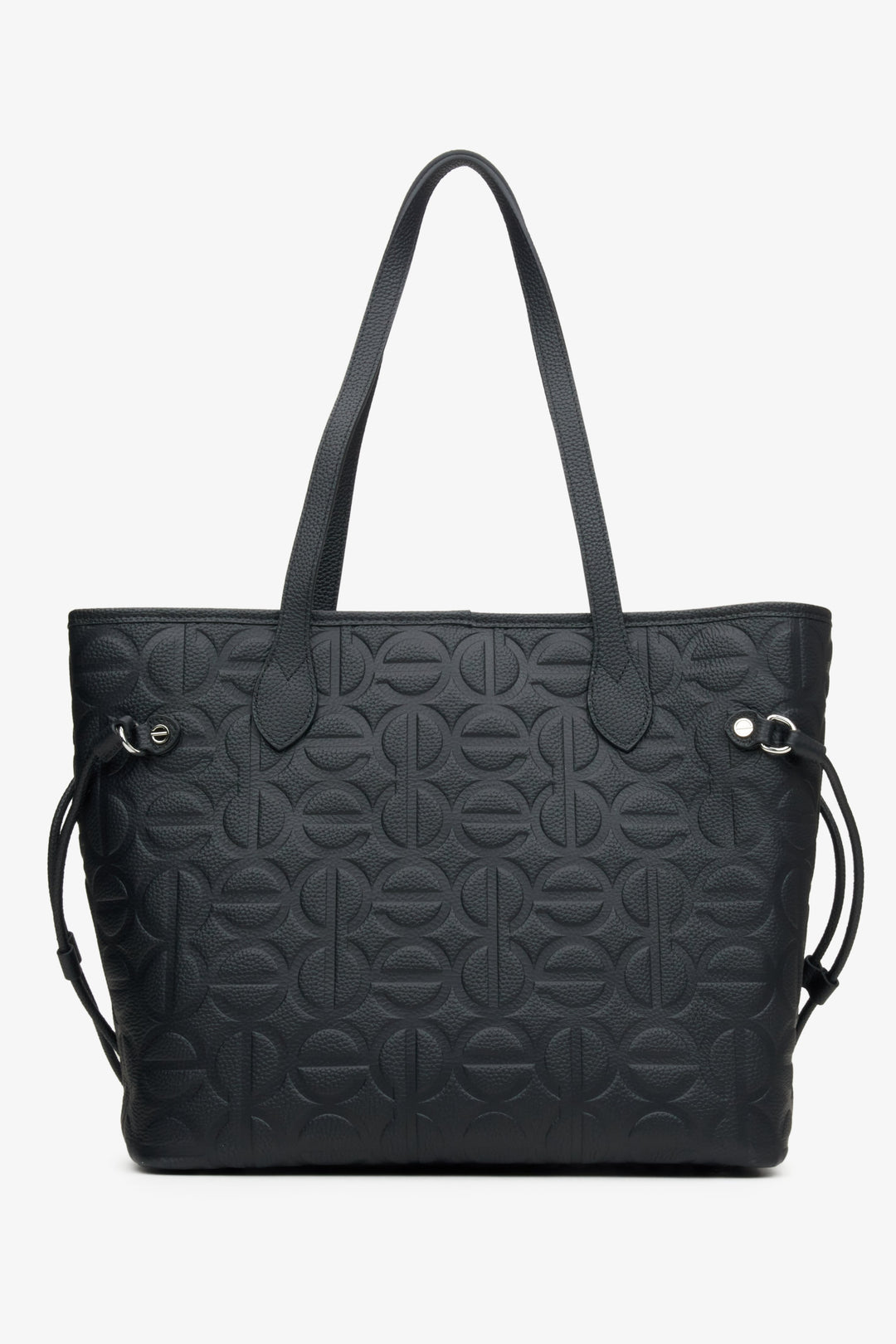 Black leather Estro shopper bag.