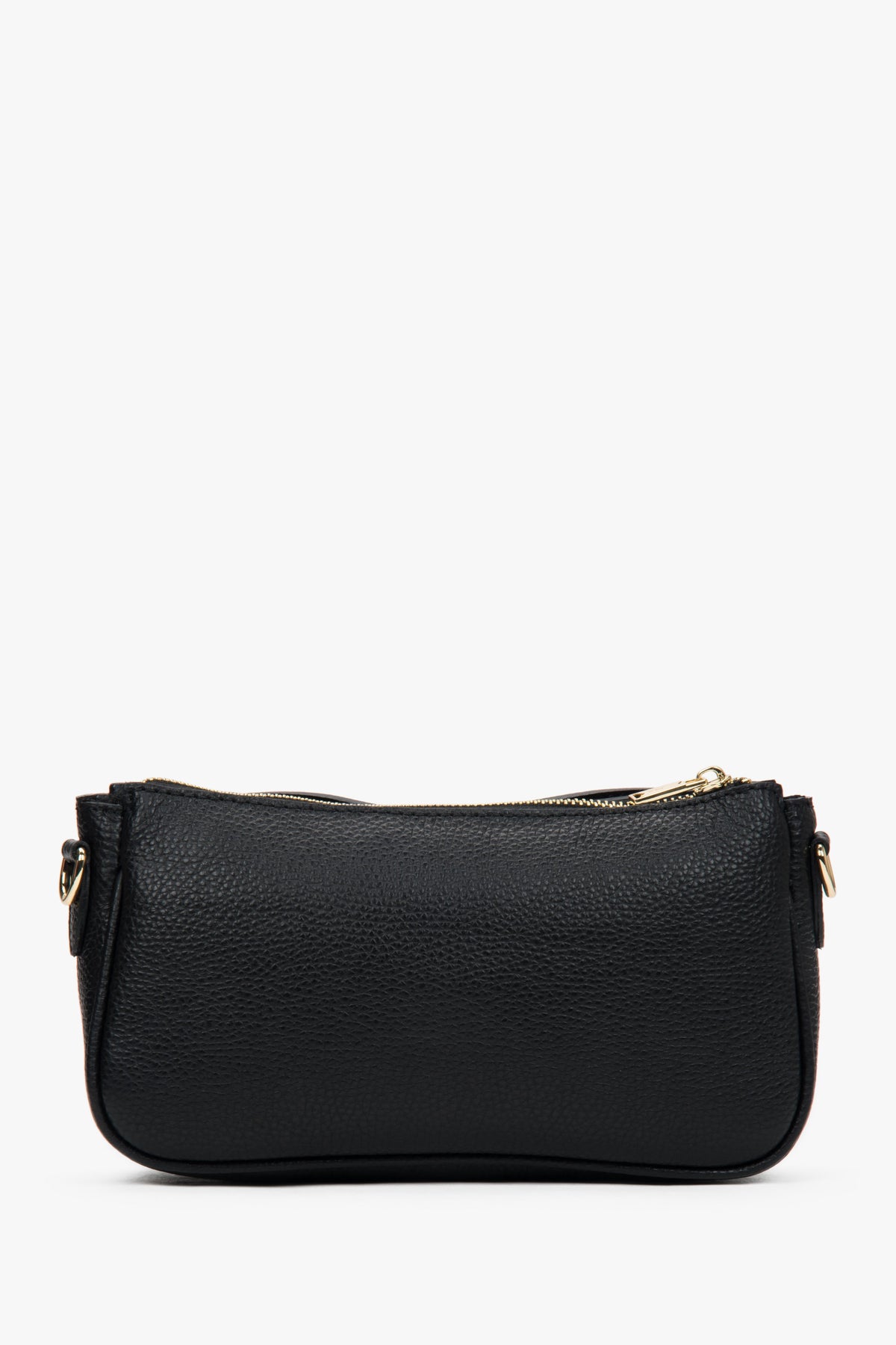Estro women's premium crossbody bag – black, italian genuine leather.