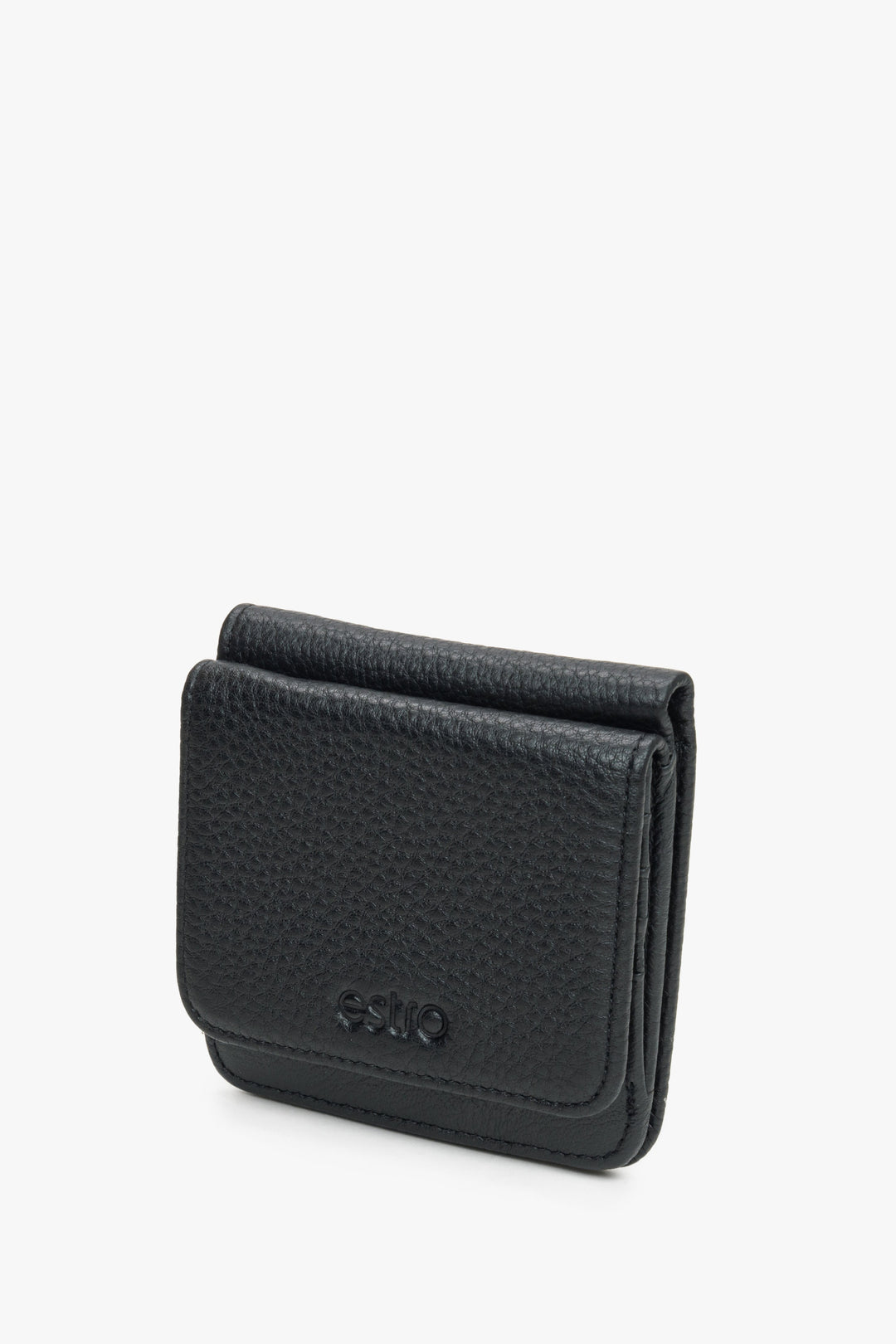 Estro men's black billfold wallet made of genuine leather.
