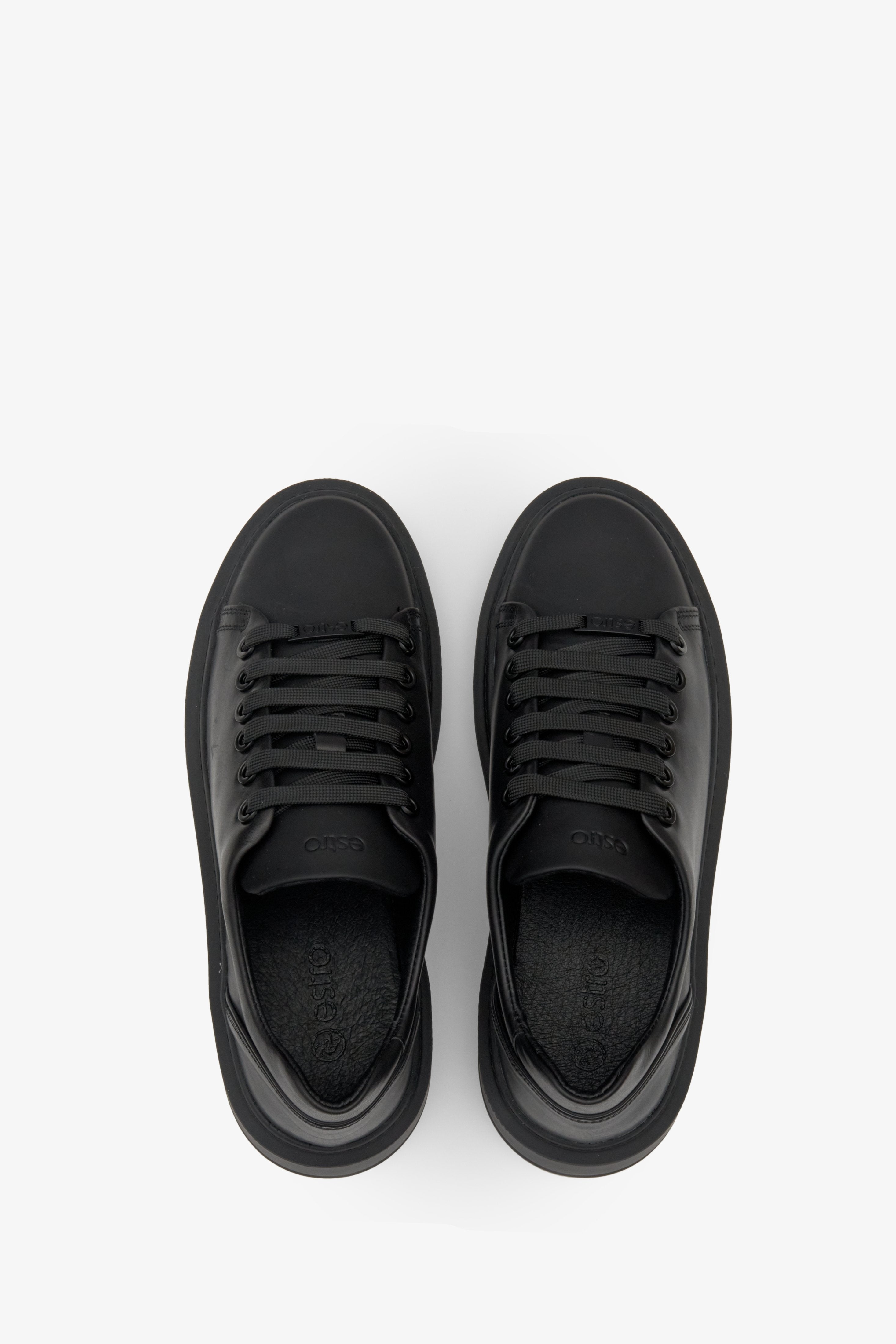 Women's leather sneakers by Estro for spring and autumn - top view footwear presentation.