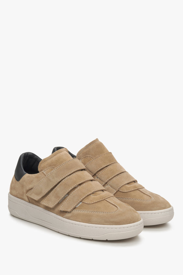 Light Brown Velour Women's Sneakers Estro.