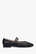 Women's Black Ballet Flats with a Low Heel made of Genuine Leather Estro ER00117152.
