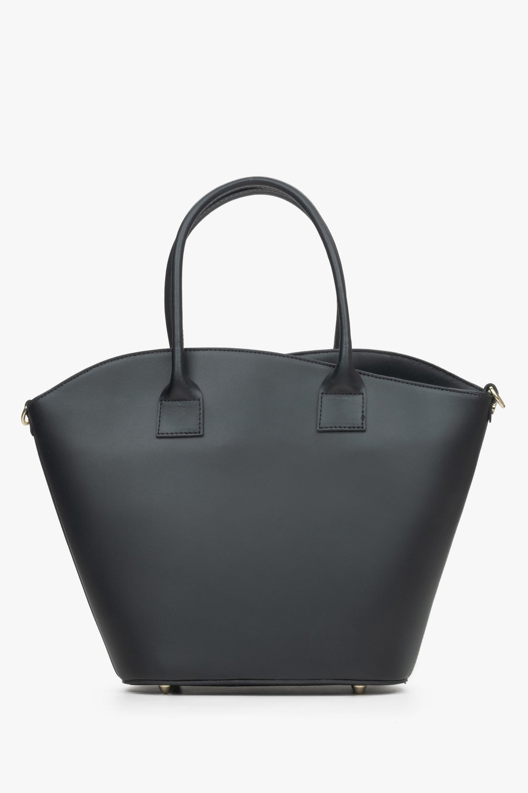 Estro women's black shopper bag made of Italian natural leather.