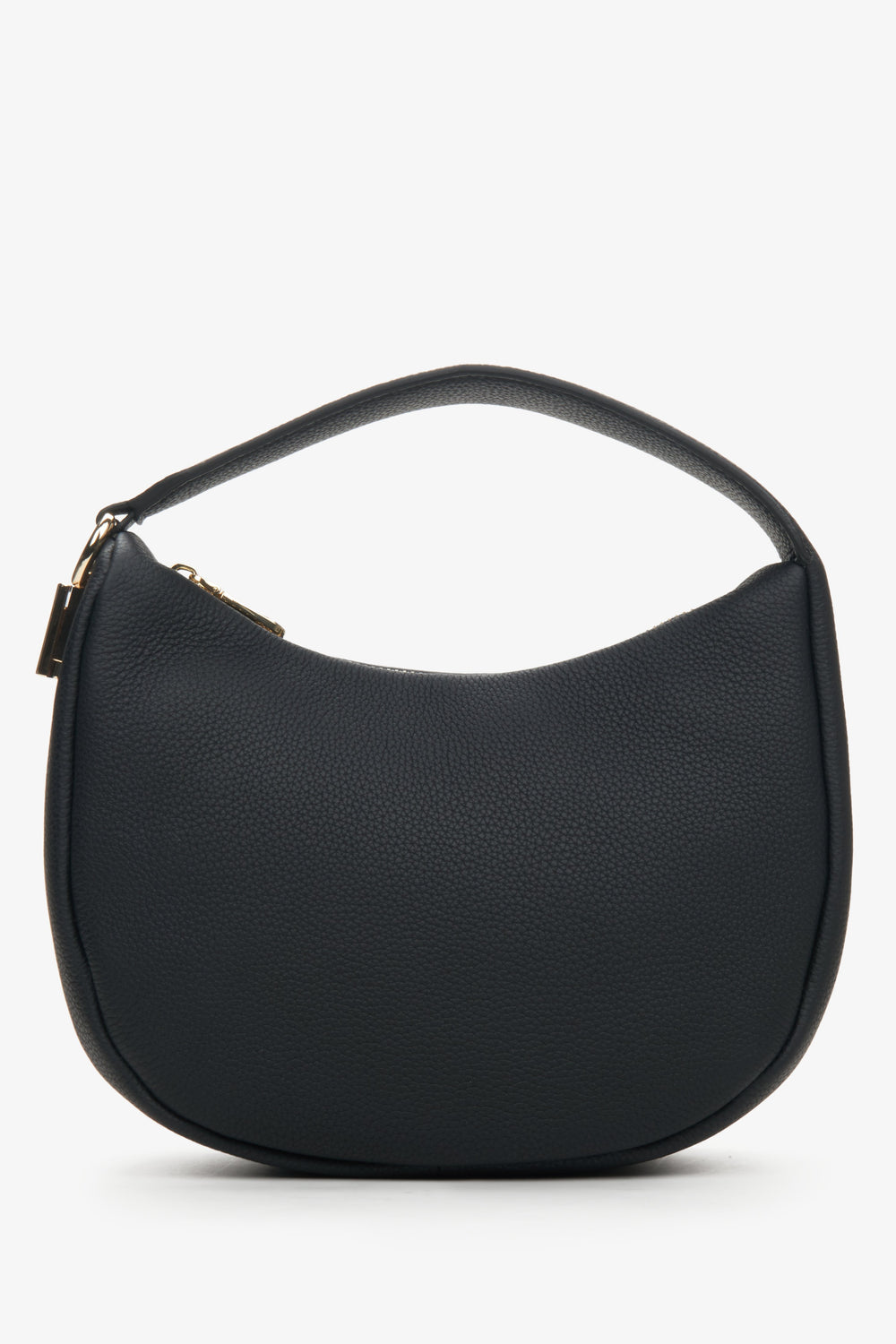 Black Crescent Shaped Handbag made of Genuine Leather Estro ER00114352.