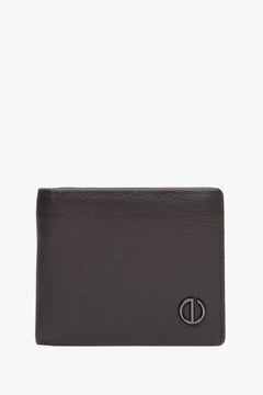 Men's Dark Brown Leather Wallet with a Subtle Brand Logo Estro ER00116305