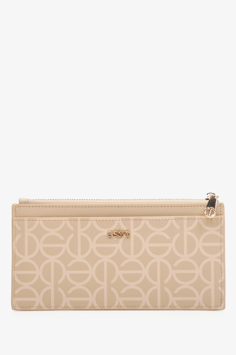 Women's Wristlet made of Genuine Leather in Beige Estro ER00113654.