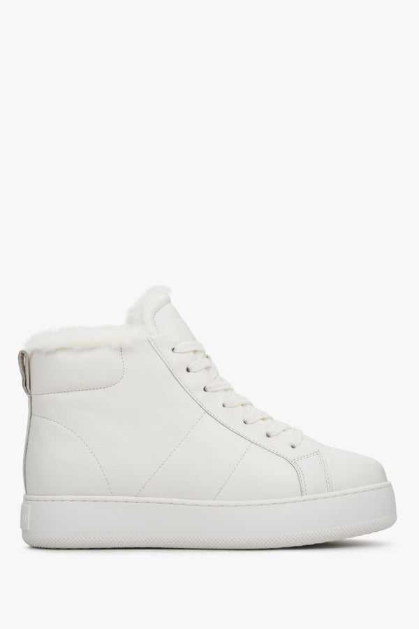 Women's White High-top Winter Sneakers with Insulation Estro ER00112251.