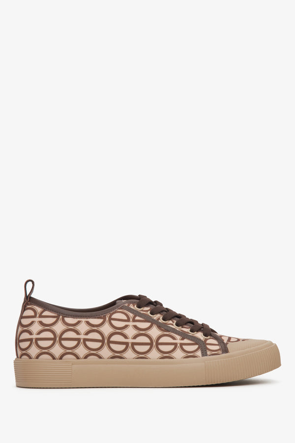 Low-top brown and beige women's sneakers Estro.