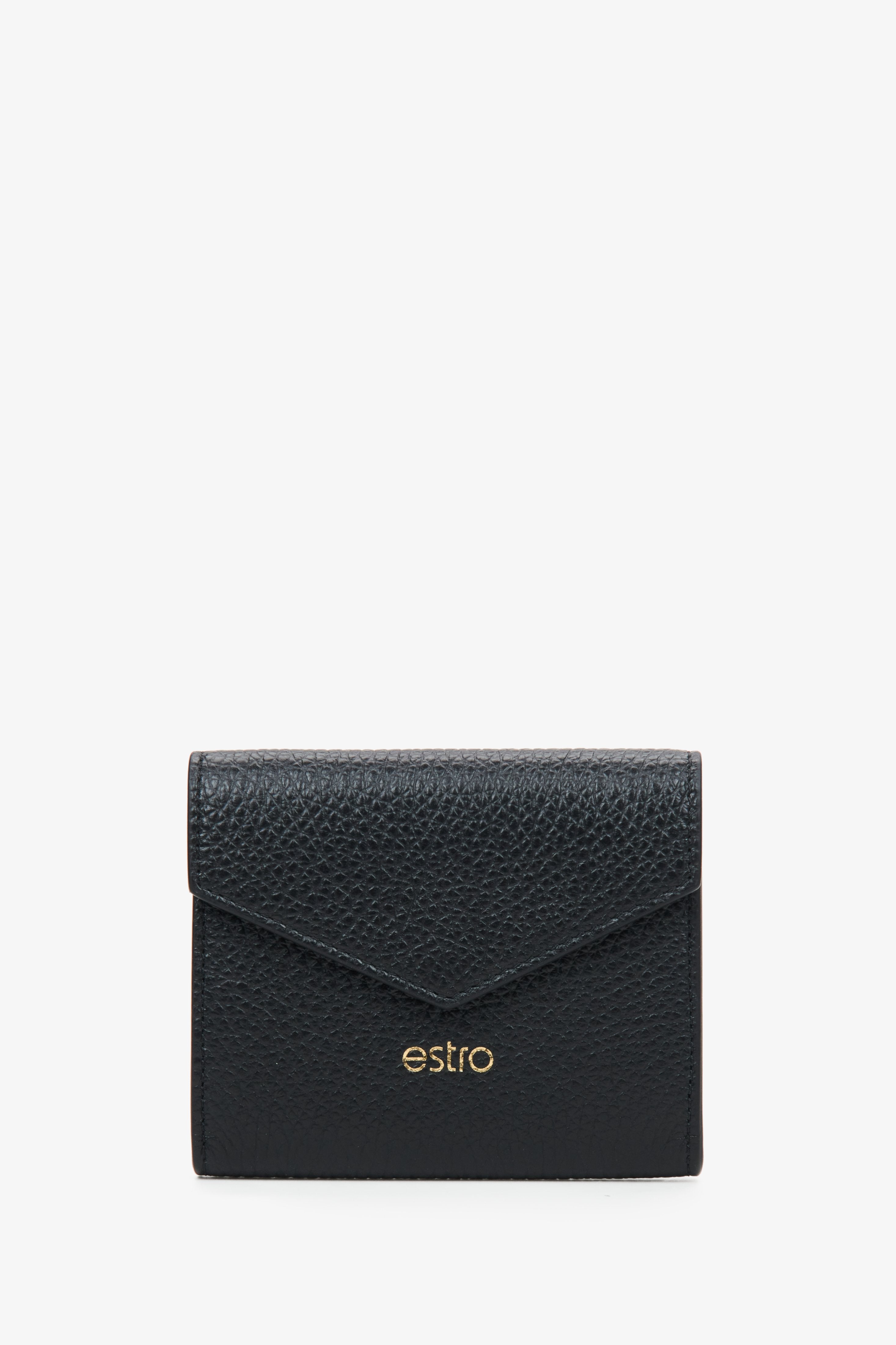 Women's Small Black Wallet made of Genuine Italian Leather Estro ER00115022.