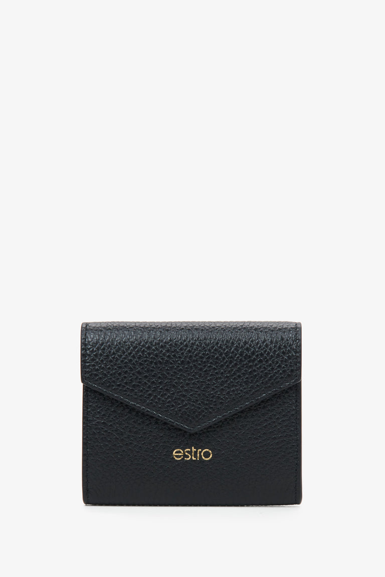 Women's Small Black Wallet made of Genuine Italian Leather Estro ER00115022.