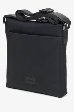 Men's shoulder bag, combining soft textiles and leather, by ES8.