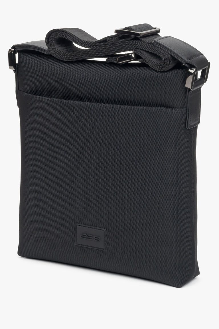 Men's shoulder bag, combining soft textiles and leather, by ES8.