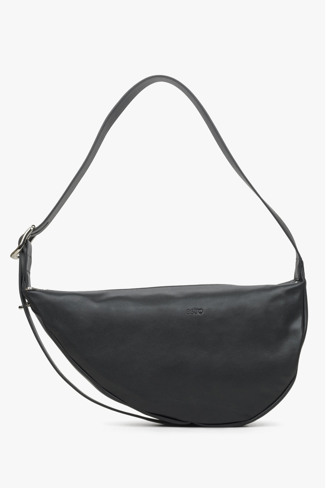 Women's Black Leather Shoulder Bag Estro ER00114443.